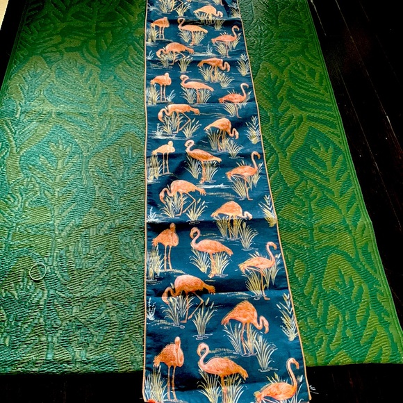☀️ Weekend Happiness SALE☀️  6F Navy Pink Gold Flamingo Table Runner - Picture 3 of 8